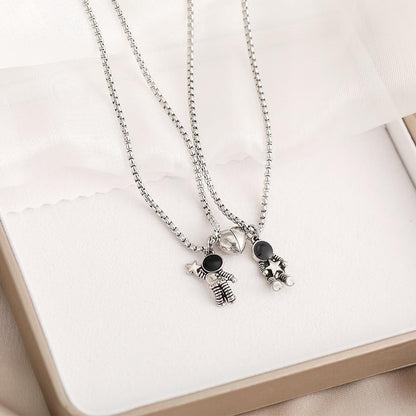 2 Colliers Pour Couple - Astronaute & Cœur Magnétique