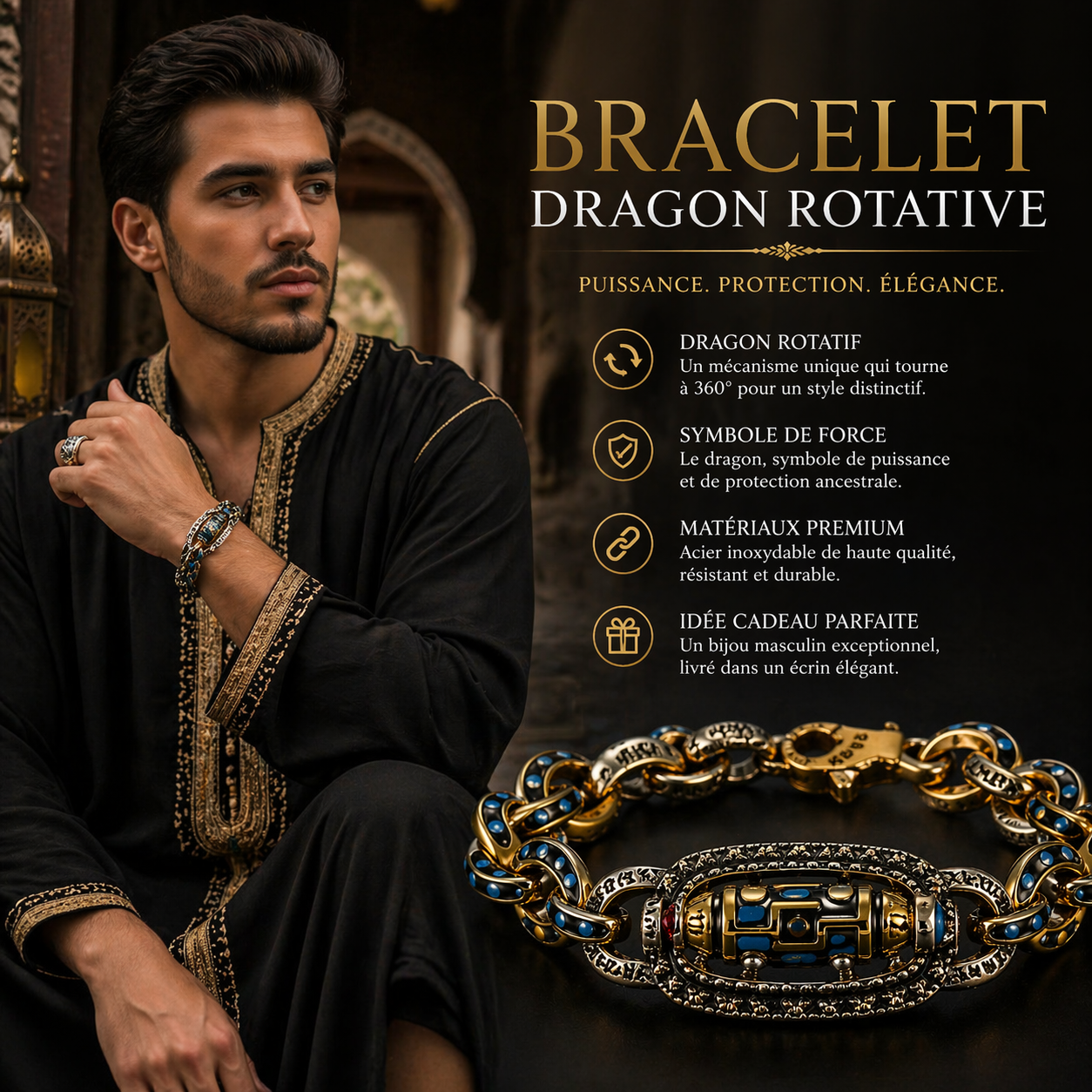 bracelet Dragon Rotative