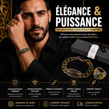 pack Bague et bracelet Dragon Rotative