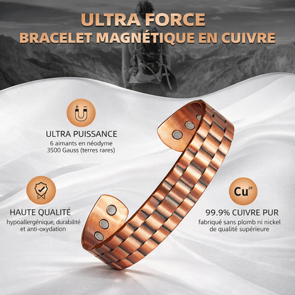 Bracelet Cuivre Magnétique 6 Aimants – Bien-être & Énergie Toute la Journée
