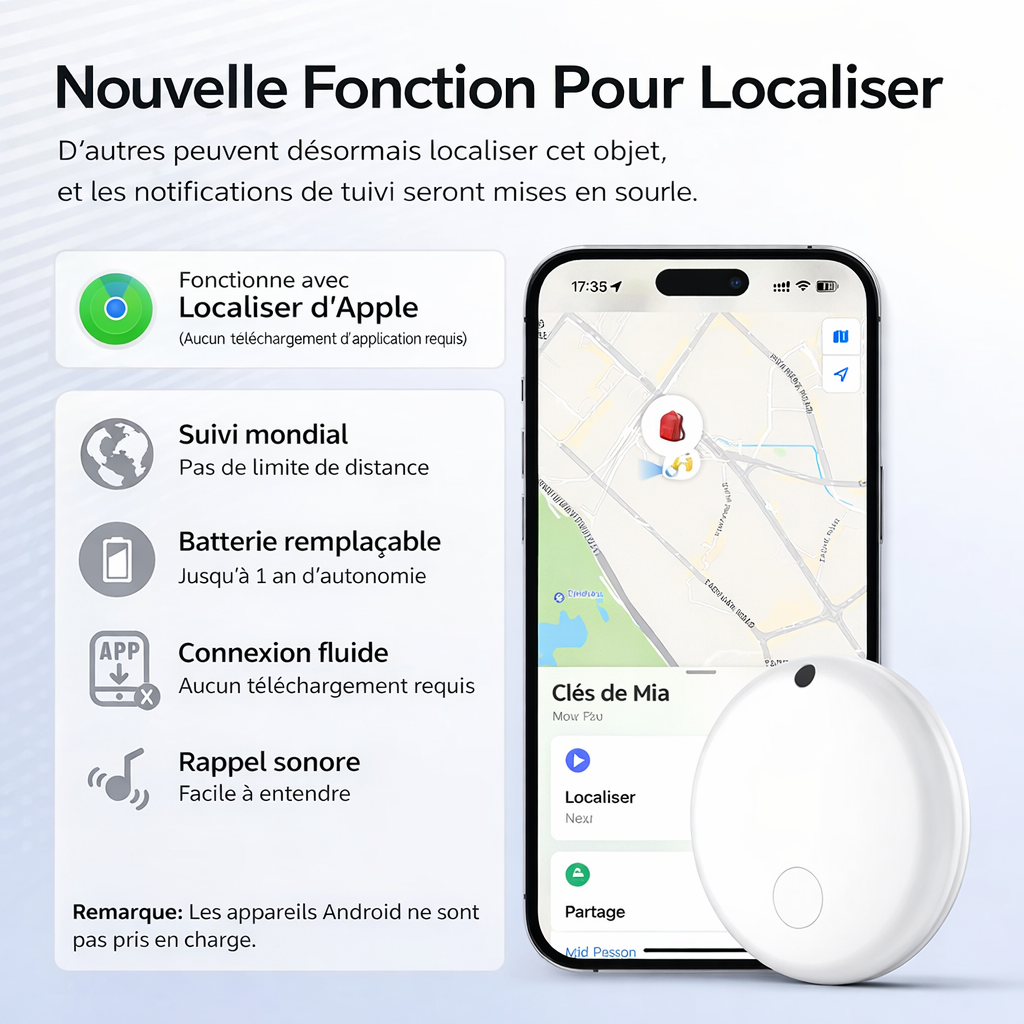 AIRTAG Suivi GPS en temps réel directement depuis votre téléphone