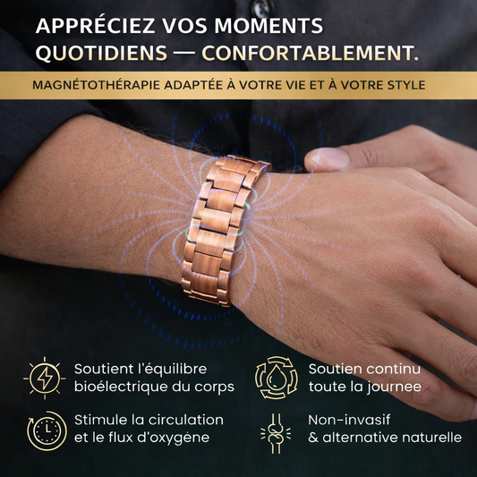 Bracelet Cuivre Magnétique 6 Aimants – Bien-être & Énergie Toute la Journée