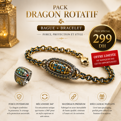 Ensemble Dragon Rotatif Premium | Bracelet + Bague