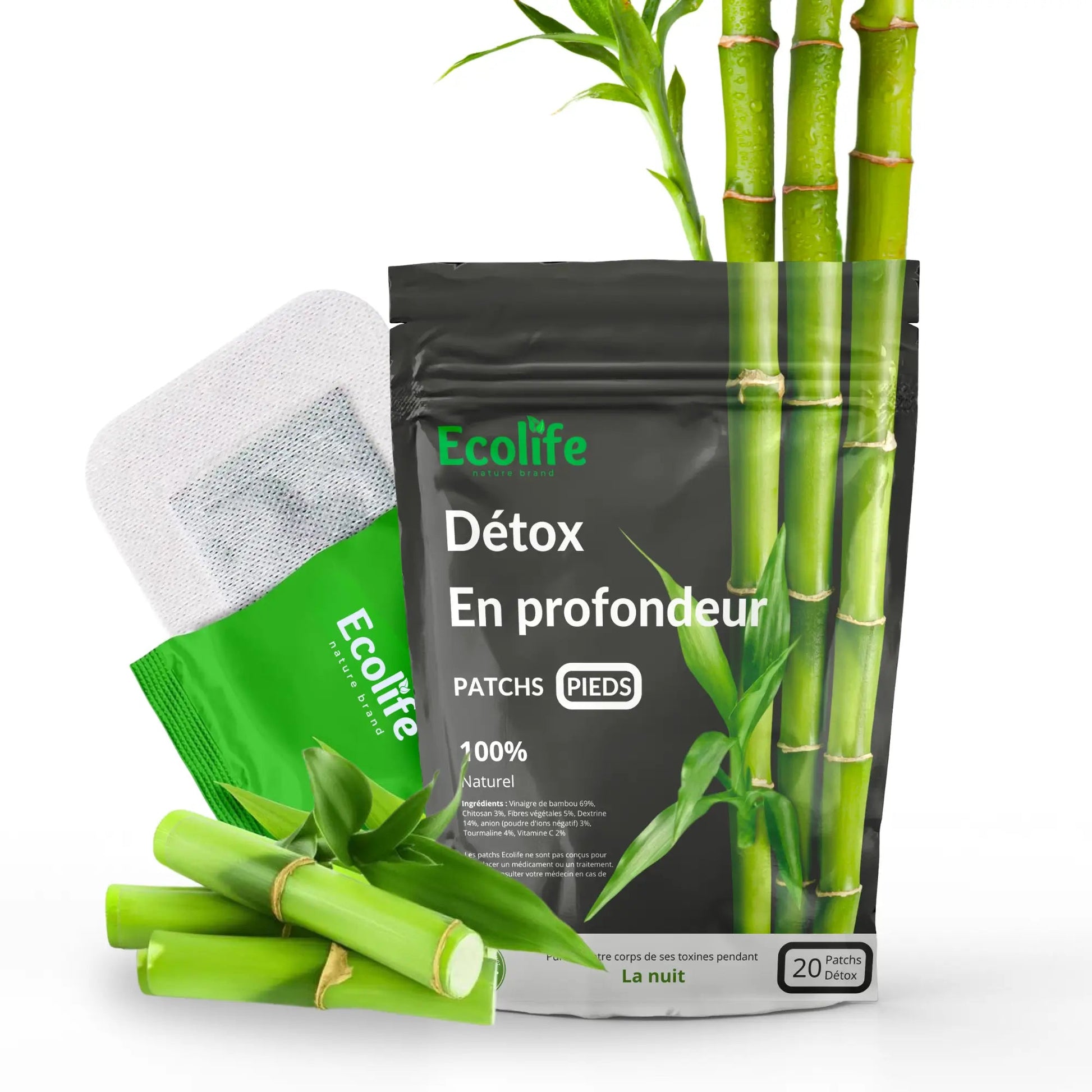Ecolife® Patchs détox pieds - 20 pieces par boîte - EFY STORE