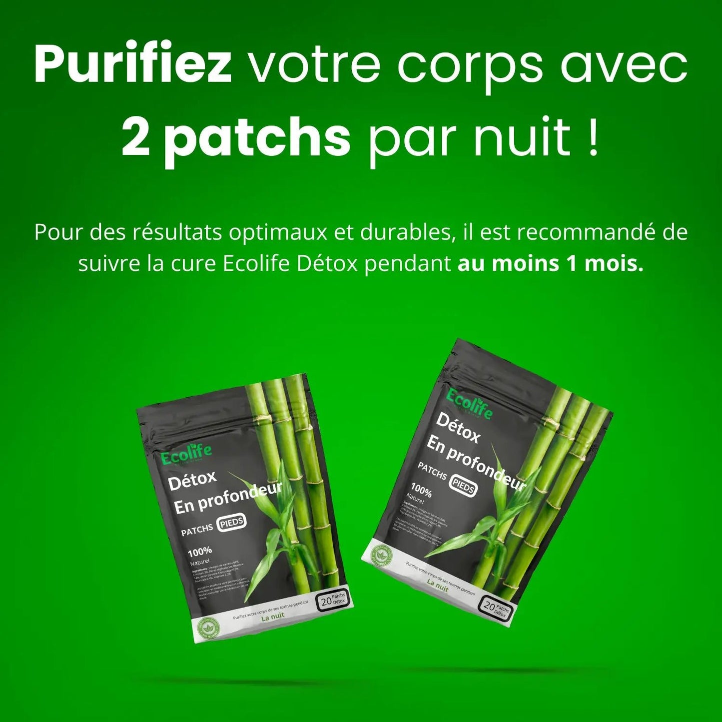 Ecolife® Patchs détox pieds - 20 pieces par boîte - EFY STORE
