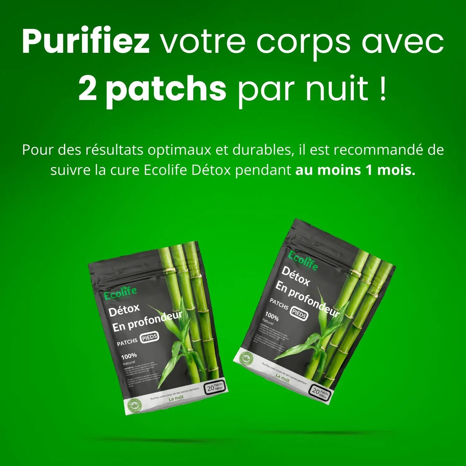 Ecolife® Patchs détox pieds - 20 pieces par boîte - EFY STORE