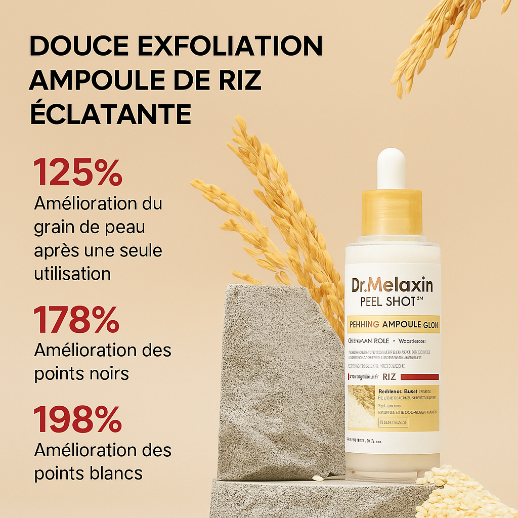 Pack Duo Dr. Melaxin Peel Shot – Ampoule Exfoliante au Riz Blanc et Riz complet