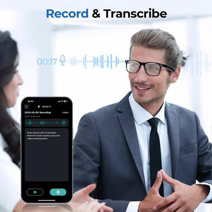 Lunettes Connectées Anti Lumière Bleue : Traduction+recorde+music - EFY STORE
