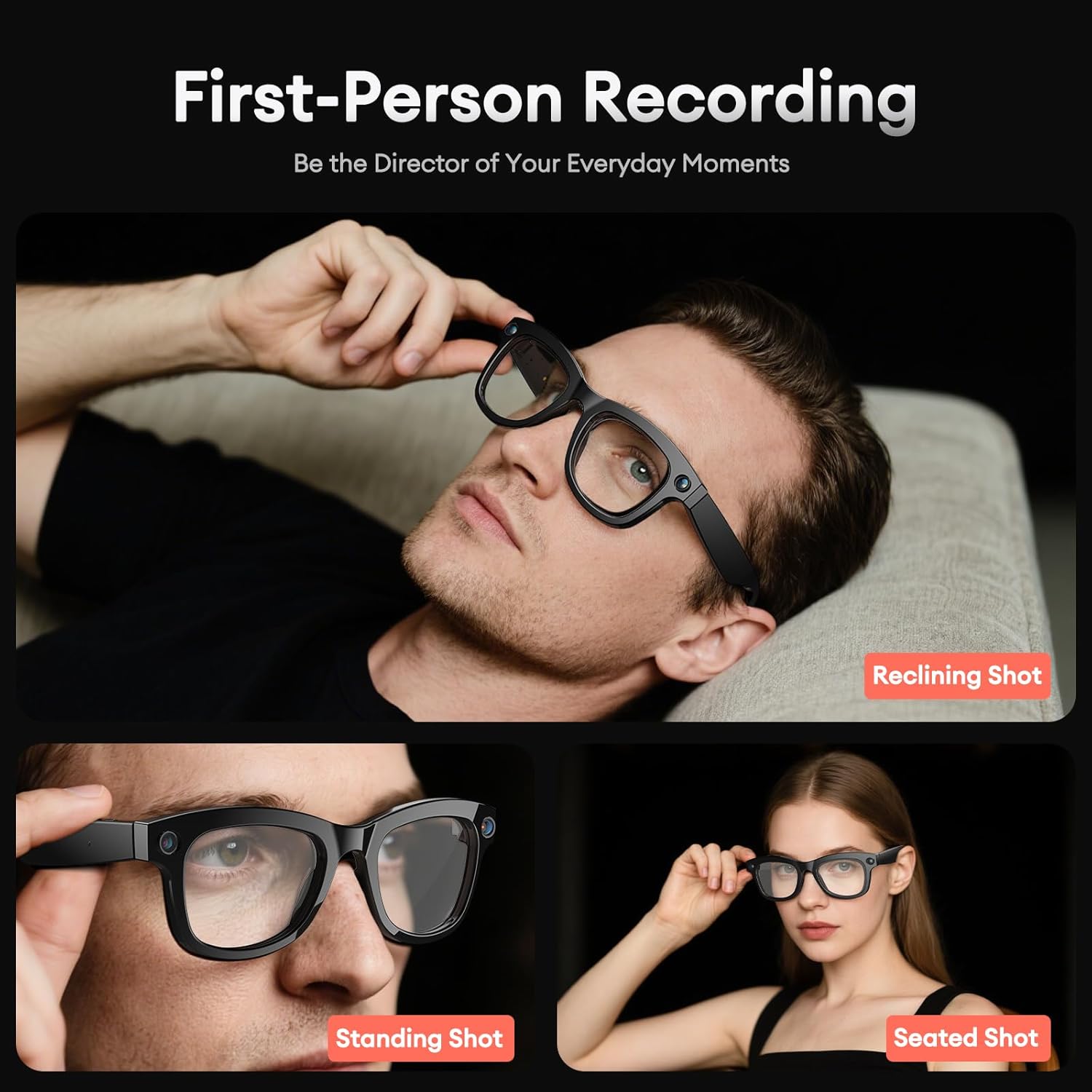 NeoView Lunettes avec Caméra Intégrée photos videos, Musique & Traduction - EFY STORE